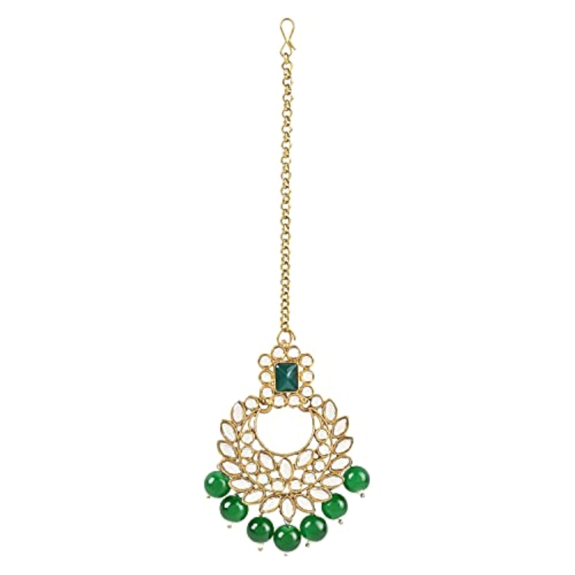 Traditional Pearl Kundan Studded Choker Necklace Set with Maang Tikka